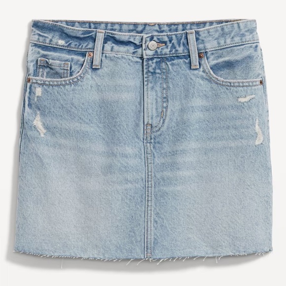 NWT OLD NAVY Mid-Rise OG Jean Mini  Skirt Color: Light Dip - Picture 1 of 9